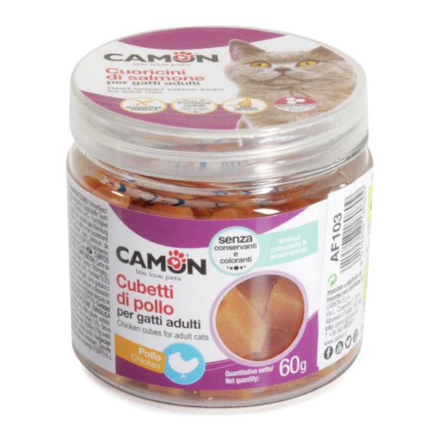 CAMON GATTO SNACK BARATTOLO CUBETTI POLLO 60GR
