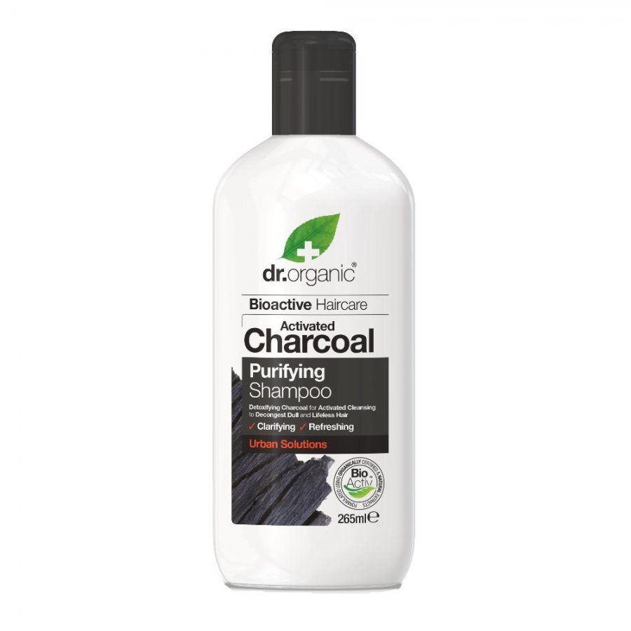 Dr Organic - Charcoal Carbone Attivo Shampoo 265 ml - Detox e Purificazione del Cuoio Capelluto