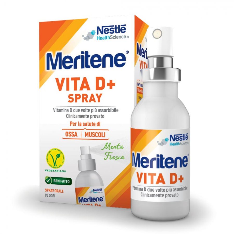 Nestlé Meritene Vita D+ Spray 18ml - Integratore di Vitamina D3 in Pratica Forma Spray