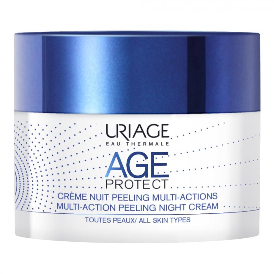 Uriage Age Protect - Crema Notte Peeling Multi Azione 50ml, Riduci Rughe e Pelle Irregolare