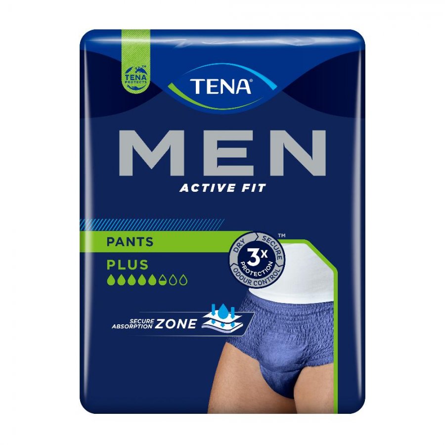 Tena Men Pants Active Fit Taglia L 8 Pezzi - Mutande Assorbenti Uomo con Zona Ad Alta Assorbenza, Morbide e Traspiranti