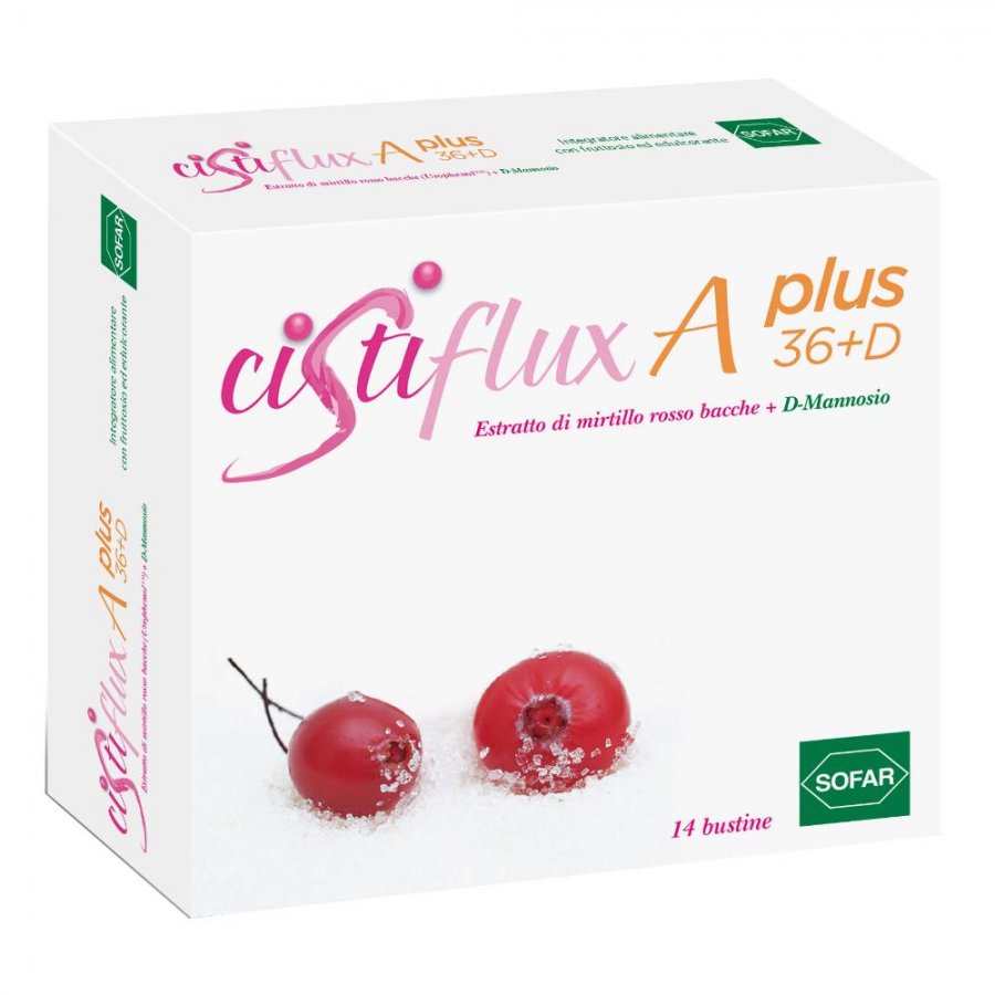 Cistiflux A Plus 36+D 14 Bustine - Integratore per il Benessere delle Vie Urinarie con Vitamina D