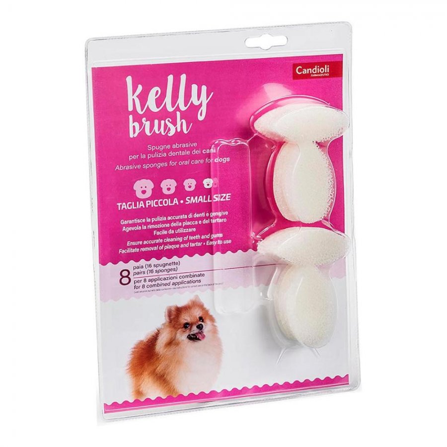 Kelly Brush Spugnetta Piccola per Pulizia Dentale Cani - 16 Pezzi - Igiene Orale per il Tuo Amico a Quattro Zampe