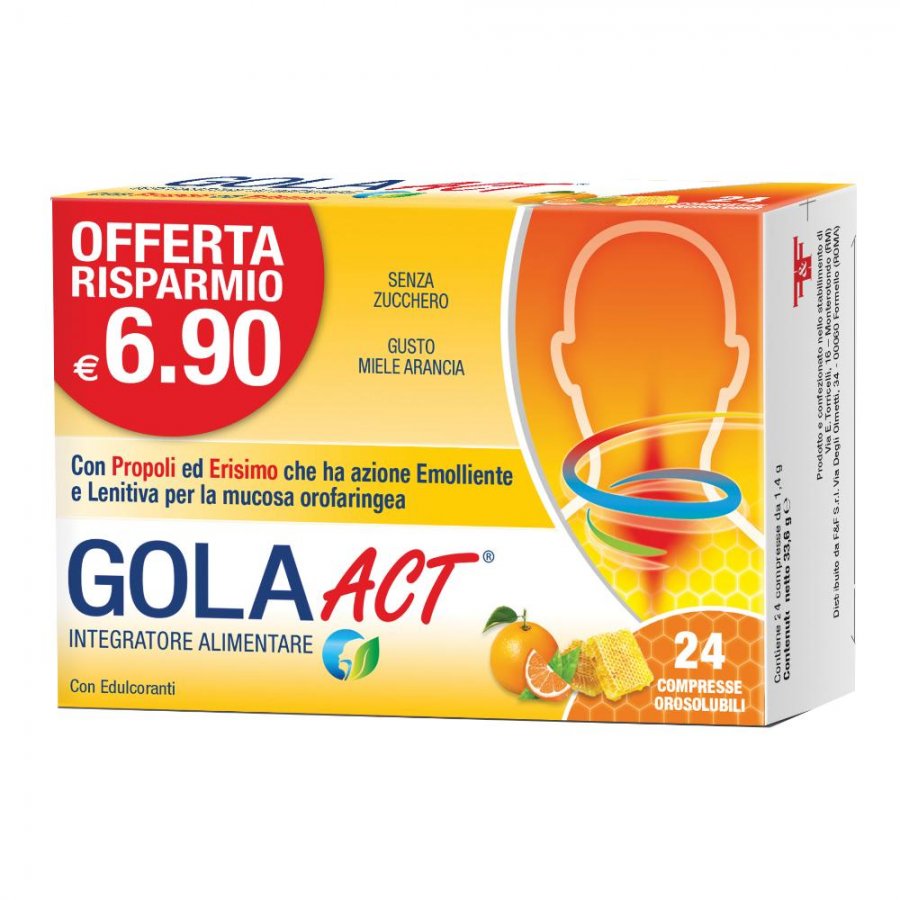 Gola Act Miele Arancia - Integratore alimentare  62,4 g