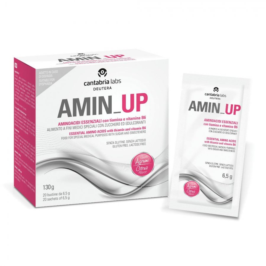Amin_up Polvere Deutera 20 Bustine - Alimento a Fini Medici Speciali per Sarcopenia e Malnutrizione Proteica