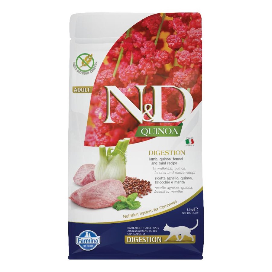 FARMINA N&D QUINOA GATTO DIGESTION ADULT AGNELLO 1,5KG
