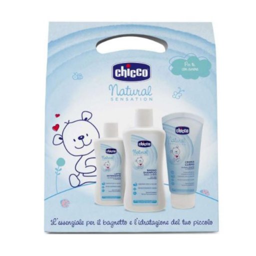 Chicco Cosmesi Natural Sensitive Trial Set - Cura Delicata per il Bagnetto del Bambino