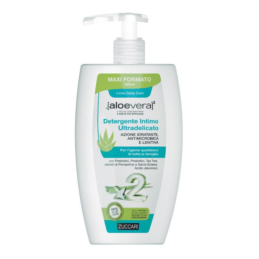  Zuccari - Aloevera2 Detergente Intimo Ultradelicato 400ml - Igiene Intima Naturale