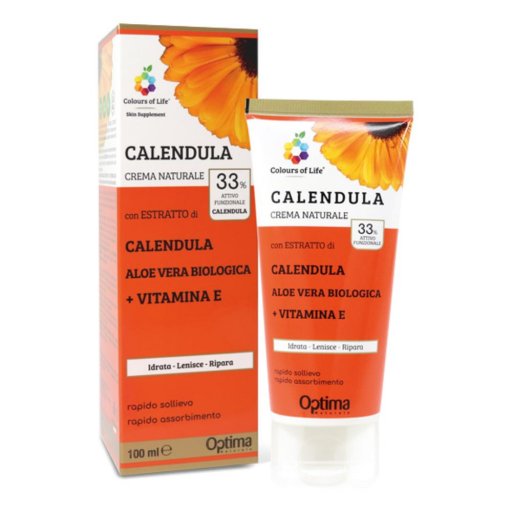 Optima Colours Of Life Skin Supplement Calendula 100ml - Crema Idratante e Lenitiva con Estratti Naturali