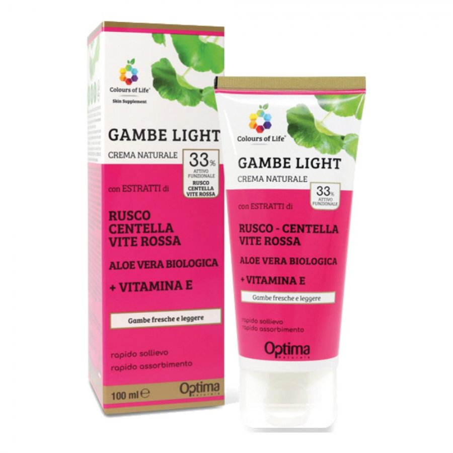 Colours Of Life - Skin Supplement Gambe Light Crema 100 ml - Crema per Gambe Fresche e Leggere