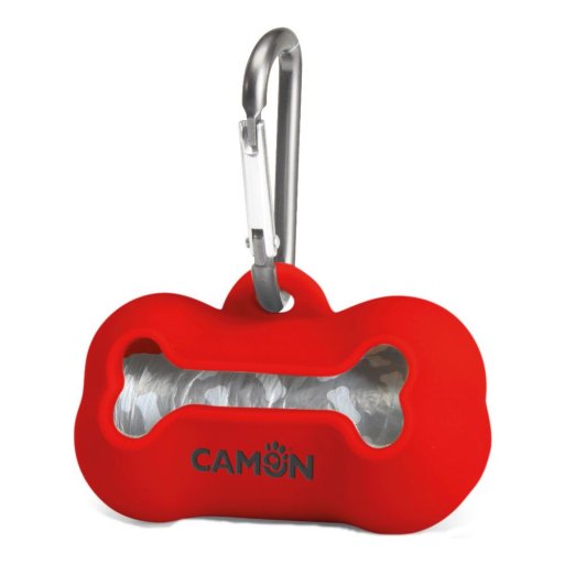 Porta Sacchetti Silicone Rosso Per Cani, 1 Pezzo - Accessorio per Passeggiate Igieniche