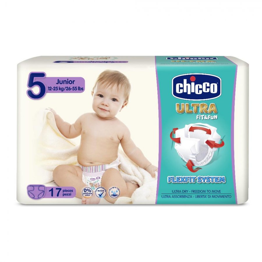 Chicco Pannolino Ultra Chiccho Junior 17 Pezzi - Comfort e Protezione per Bambini Attivi