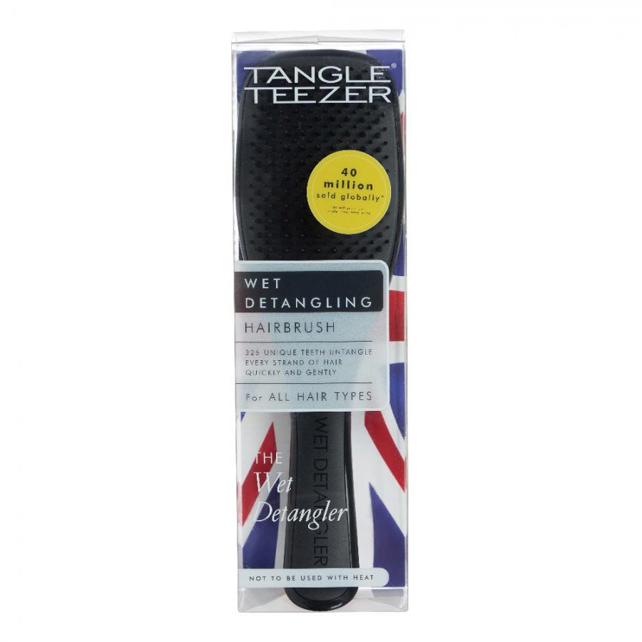 Tangle Teezer The Wet Detangler Black Gloss Large Size Hairbrush, Tangle Teezer, Spazzola per Capelli, 1 unità, spazzola capelli bagnati, spazzola con manico