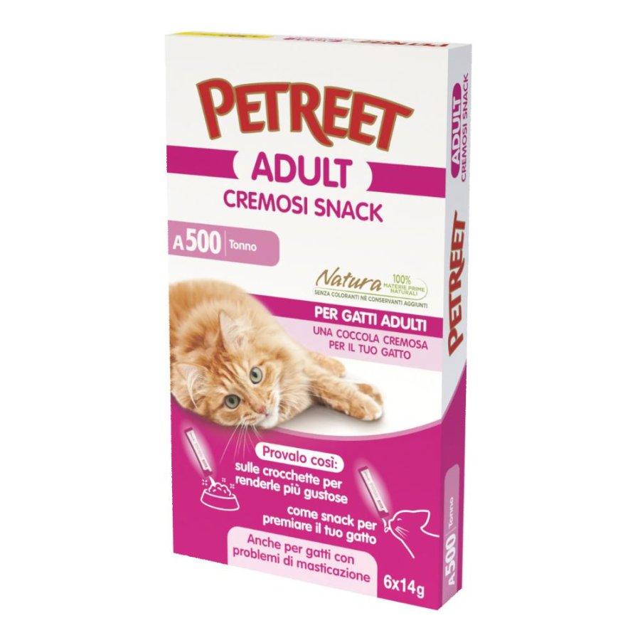 PETREET GATTO ADULT A500 CREMOSI SNACK TONNO 14GR