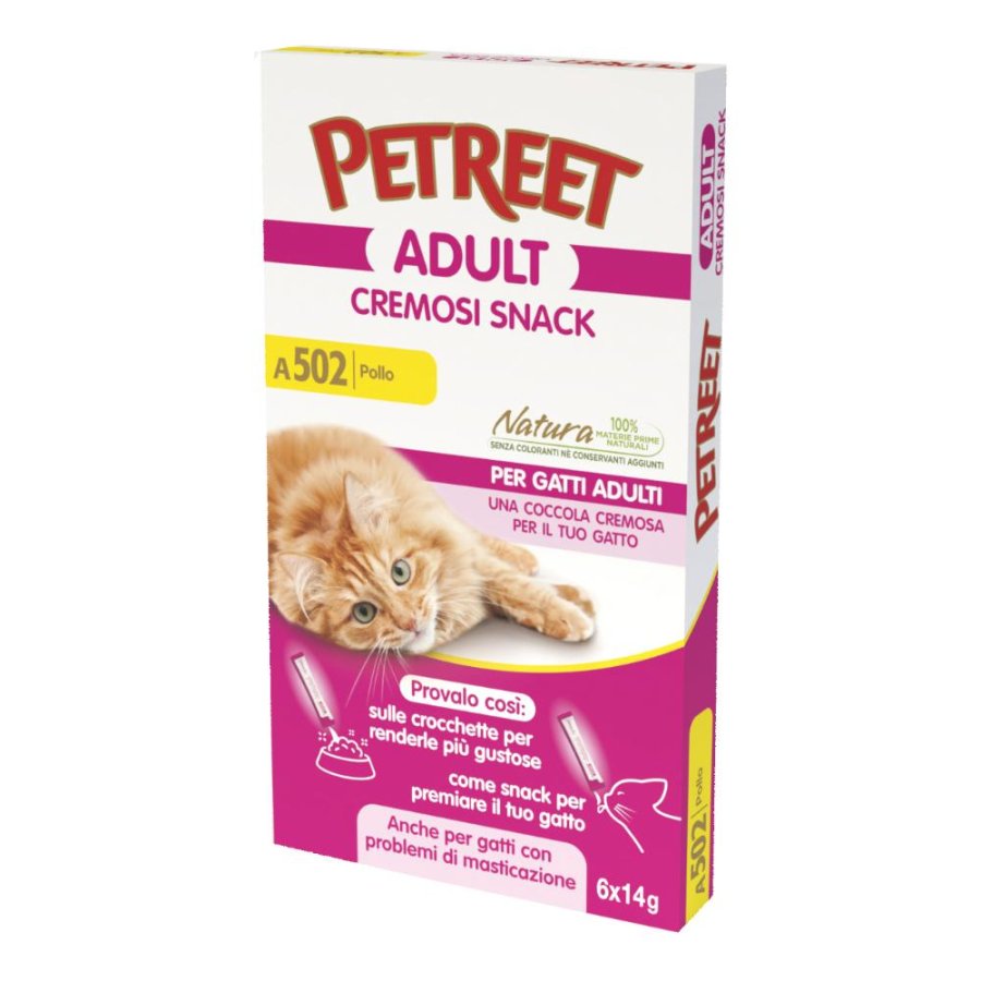 PETREET GATTO ADULT A502 CREMOSI SNACK POLLO 14GR