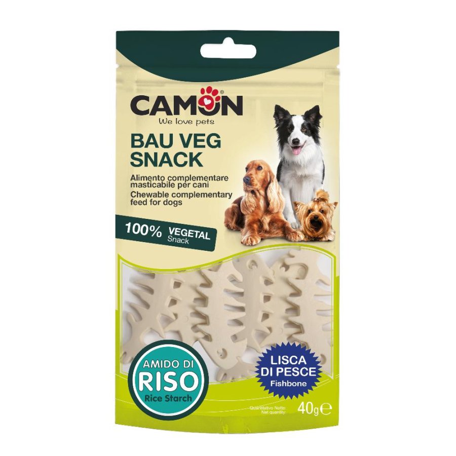 CAMON CANE SNACK BAU VEG LISCA DI PESCE AMIDO DI RISO 40GR