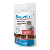 Restomyl Dentalcroc Supporto Nutrizionale per Gatti 60g - Snack per la Salute Dentale dei Gatti