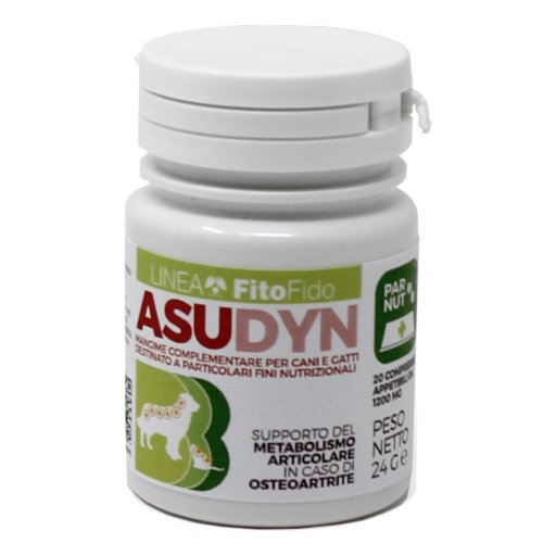 Asudyn Mangime Complementare Per Cani e Gatti 20 Compresse - Supporto Articolare in Caso di Osteoartrite