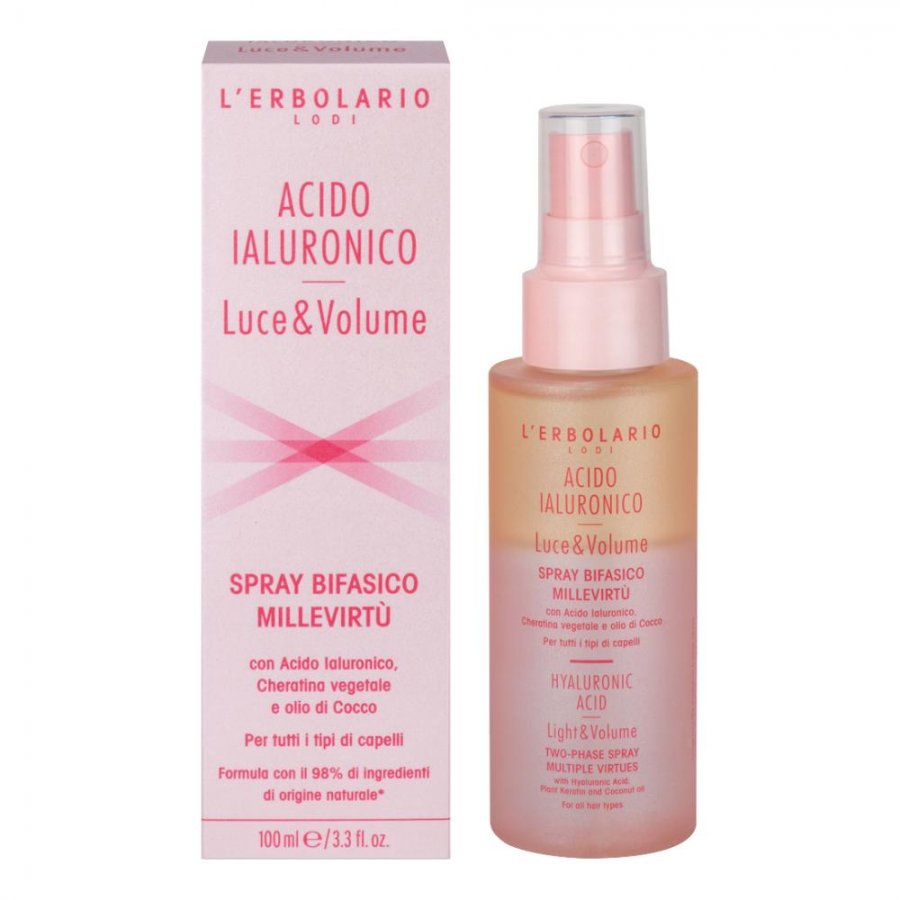 L'Erbolario - Spray Bifasico Millevirtù Acido Ialuronico Luce e Volume 100 ml