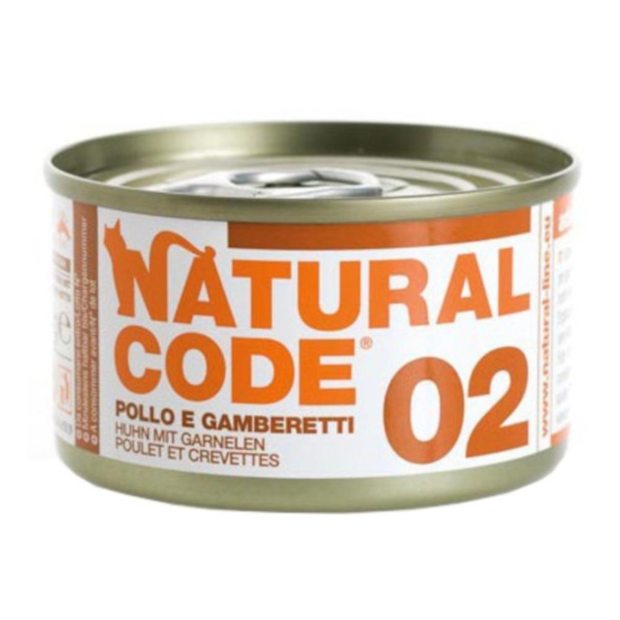 NATURAL CODE GATTO 02 POLLO GAMBERETTI 85GR (lattina)