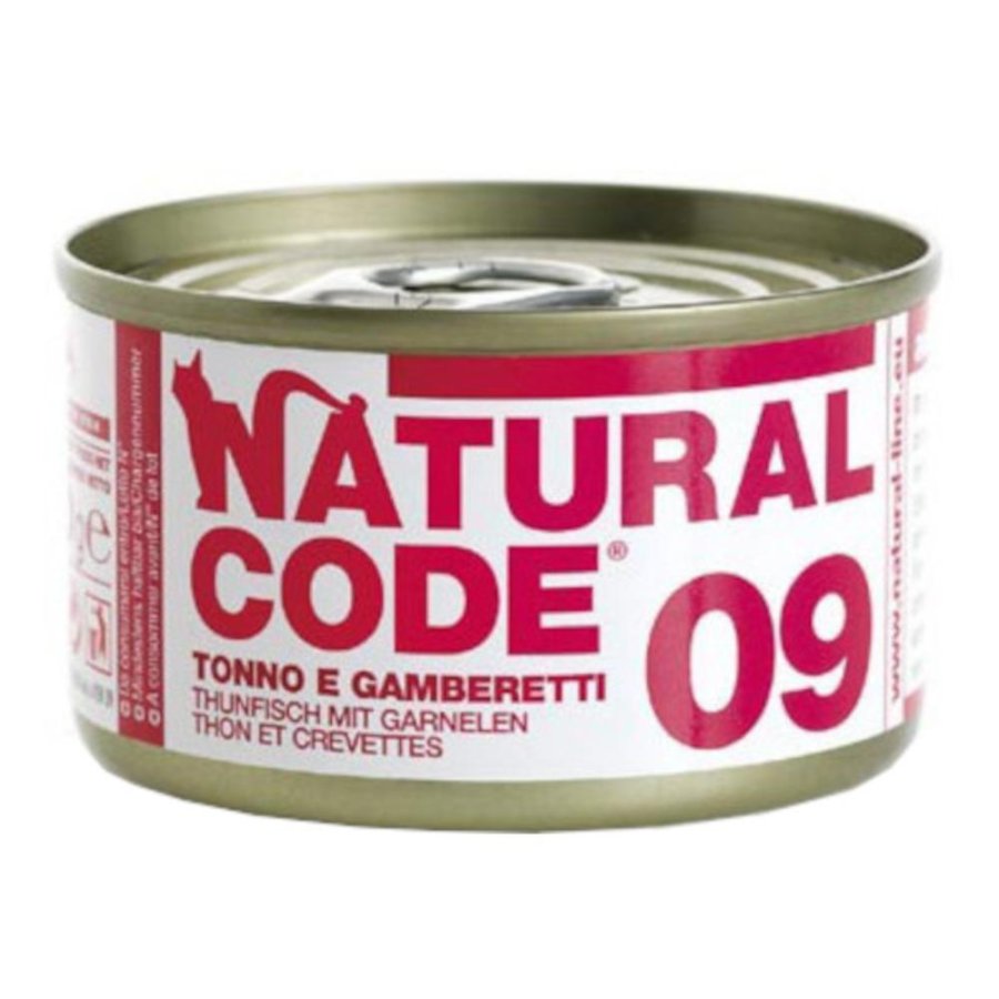 NATURAL CODE GATTO 09 TONNO GAMBERETTI 85GR (lattina)