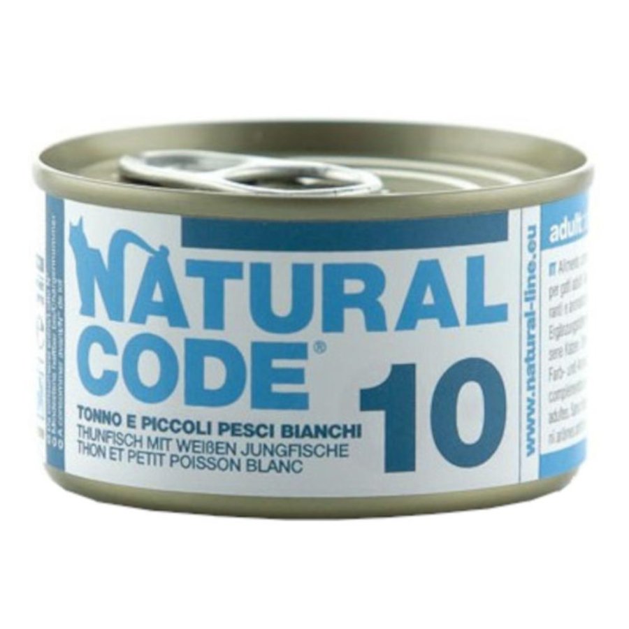 NATURAL CODE GATTO 10 TONNO PICCOLI PESCI BIANCHI 85GR (lattina)