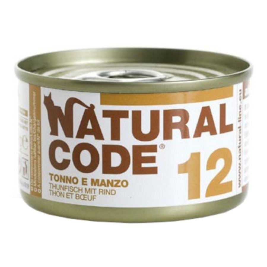 NATURAL CODE GATTO 12 TONNO MANZO 85GR (lattina)