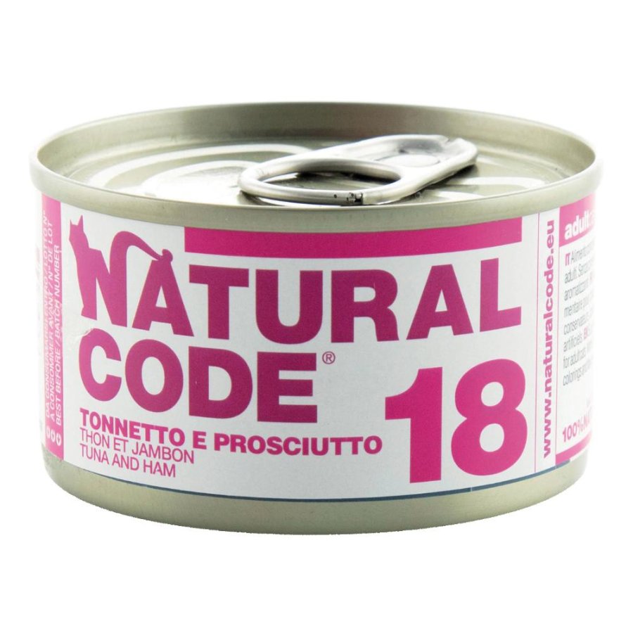NATURAL CODE GATTO 18 TONNETTO PROSCIUTTO 85GR (lattina)