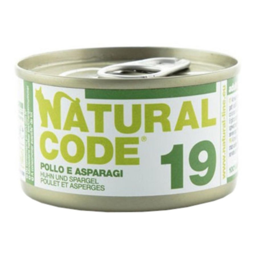 NATURAL CODE GATTO 19 POLLO ASPARAGI RISO 85GR (lattina)