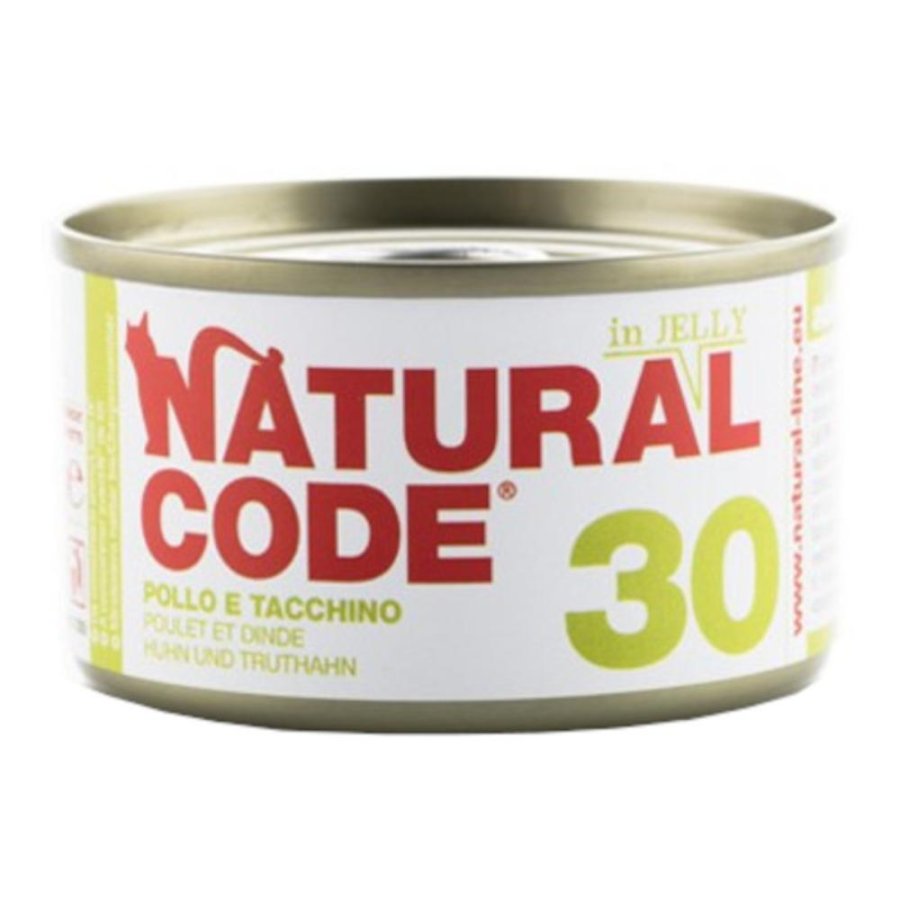 NATURAL CODE GATTO 30 JELLY POLLO TACCHINO 85GR (lattina) NATURAL CODE GATTO 30 JELLY POLLO TACCHINO 85GR (lattina)