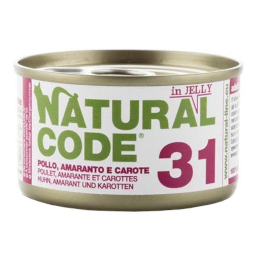 NATURAL CODE GATTO 31 JELLY POLLO AMARANTO CAROTE 85GR (lattina) NATURAL CODE GATTO 31 JELLY POLLO AMARANTO CAROTE 85GR (lattina)