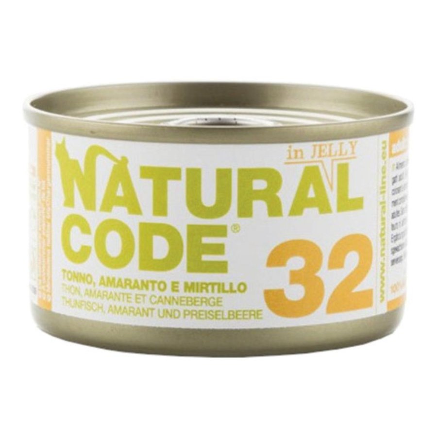 NATURAL CODE GATTO 32 JELLY TONNO AMARANTO MIRTILLO 85GR (lattina) NATURAL CODE GATTO 32 JELLY TONNO AMARANTO MIRTILLO 85GR (lattina)