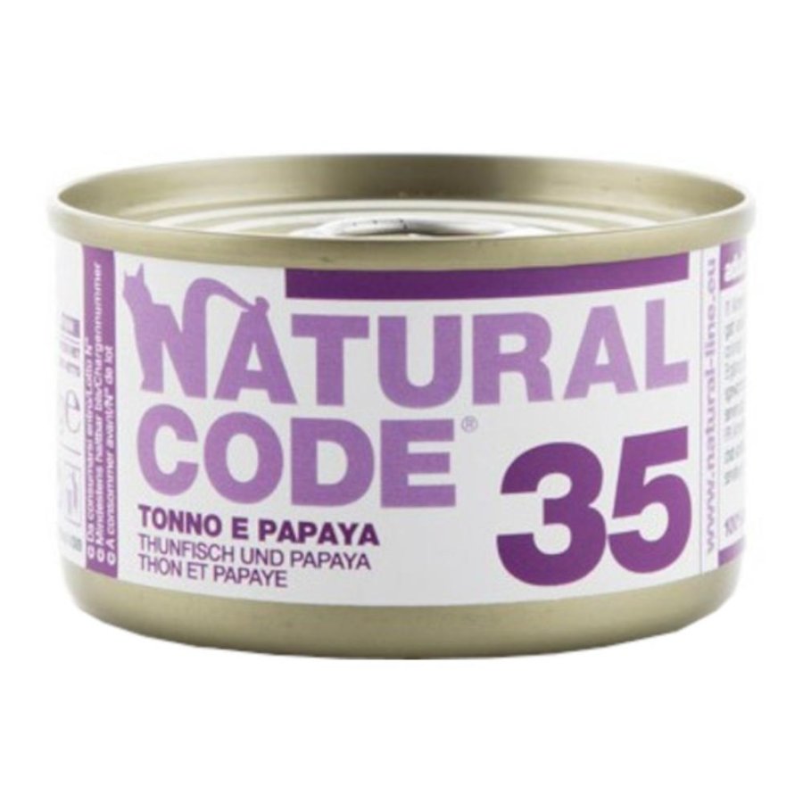 NATURAL CODE GATTO 35 TONNO PAPAYA 85GR (lattina) NATURAL CODE GATTO 35 TONNO PAPAYA 85GR (lattina)