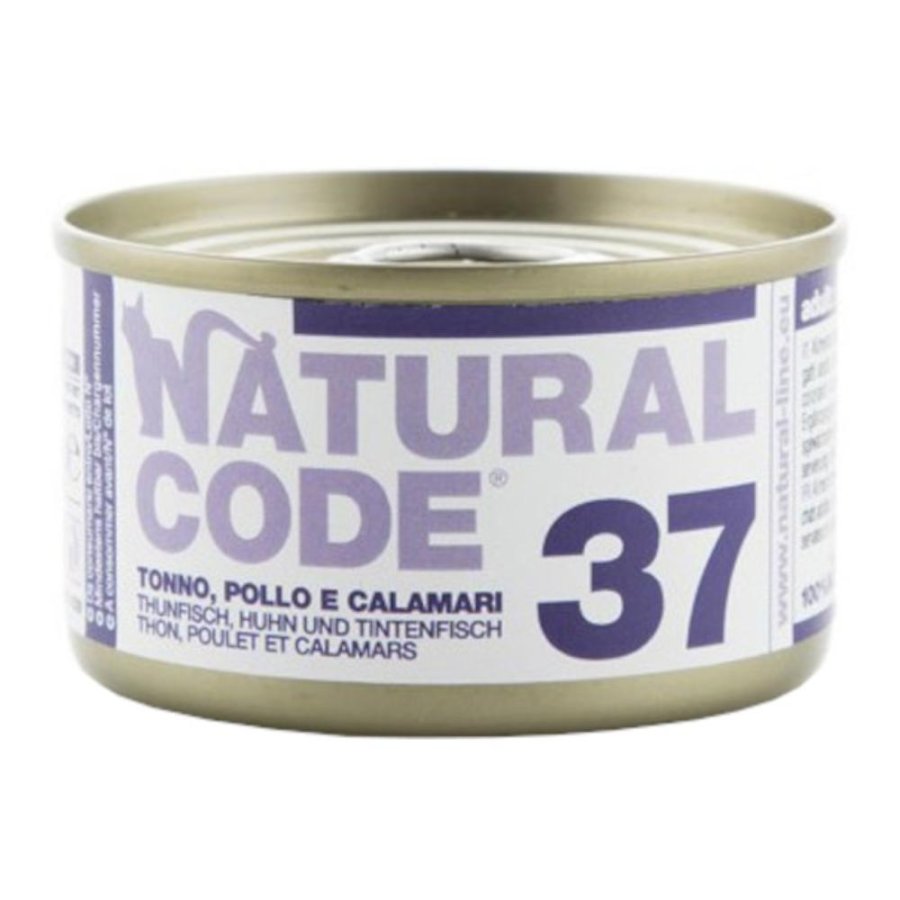 NATURAL CODE GATTO 37 TONNO POLLO CALAMARI 85GR (lattina) NATURAL CODE GATTO 37 TONNO POLLO CALAMARI 85GR (lattina)