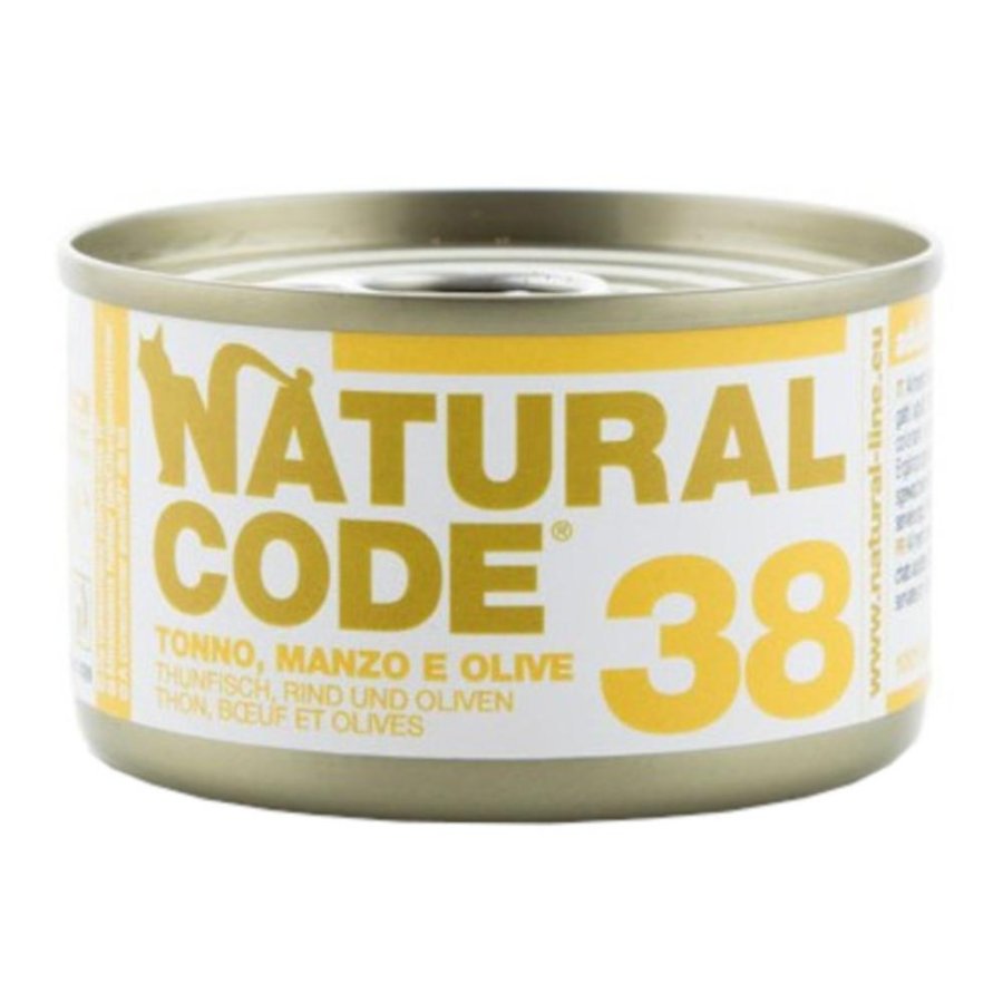 NATURAL CODE GATTO 38 TONNO MANZO OLIVE 85GR (lattina) NATURAL CODE GATTO 38 TONNO MANZO OLIVE 85GR (lattina)