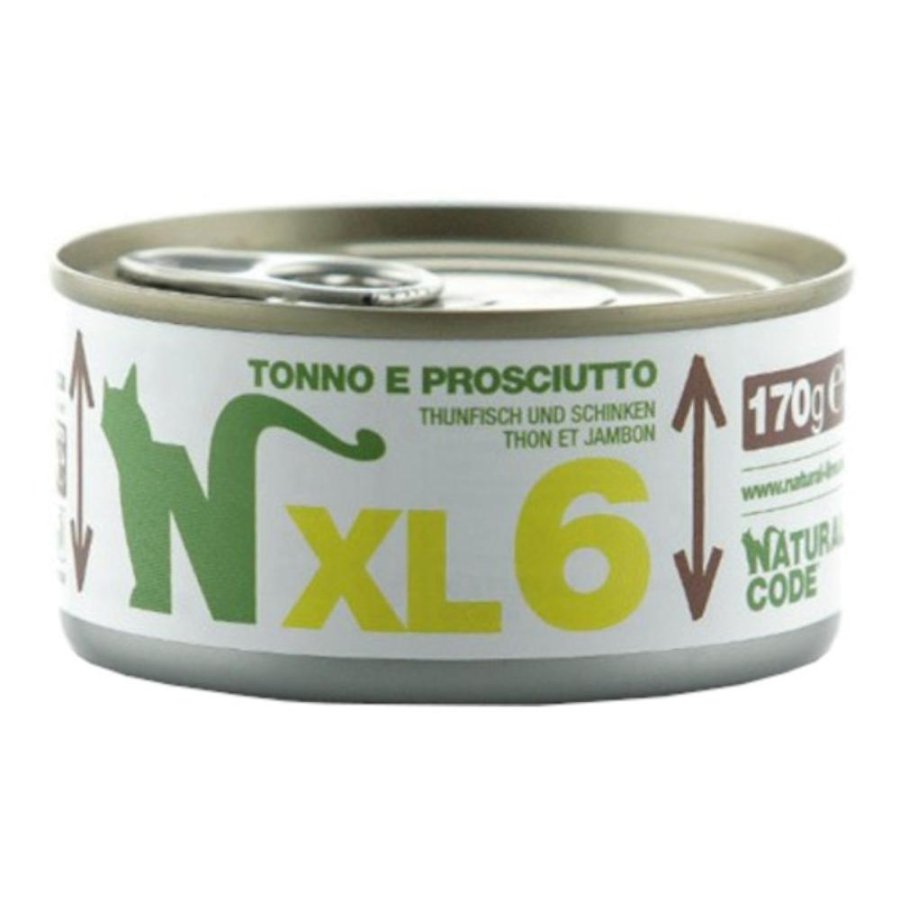 NATURAL CODE GATTO XL6 TONNO PROSCIUTTO 170GR (lattina)