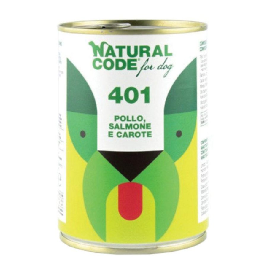 NATURAL CODE CANE 401 POLLO SALMONE CAROTE 400GR (lattina)