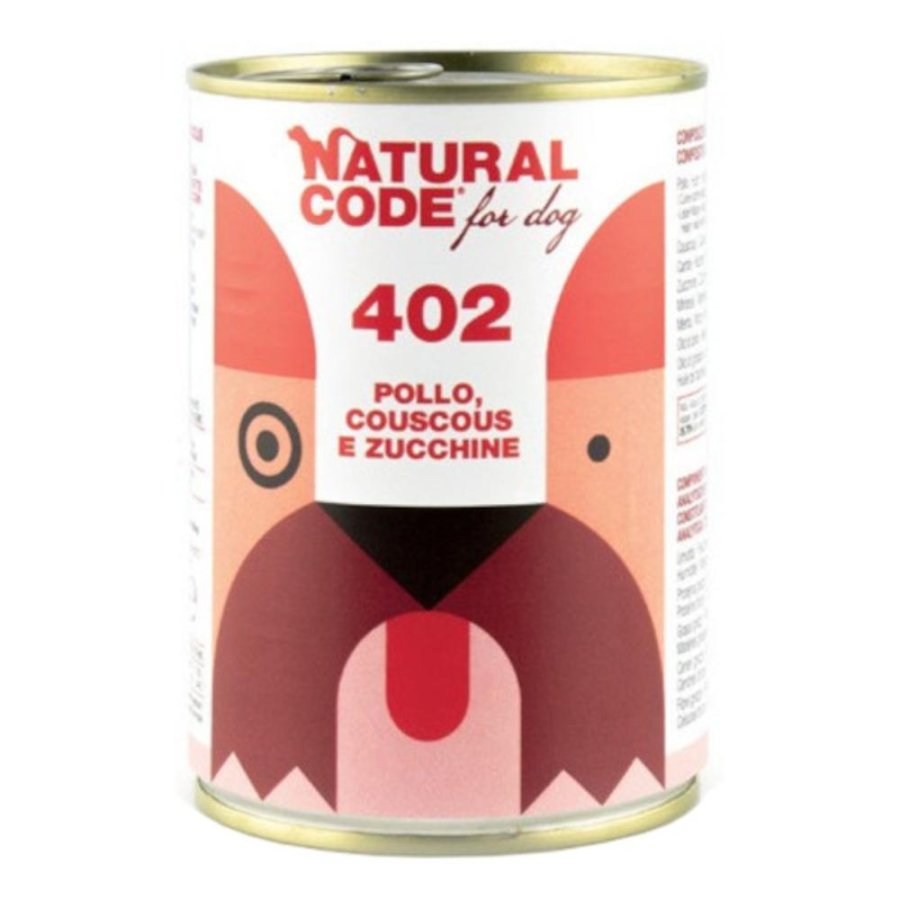 NATURAL CODE CANE 402 POLLO COUSCOUS ZUCCHINI 400GR (lattina)