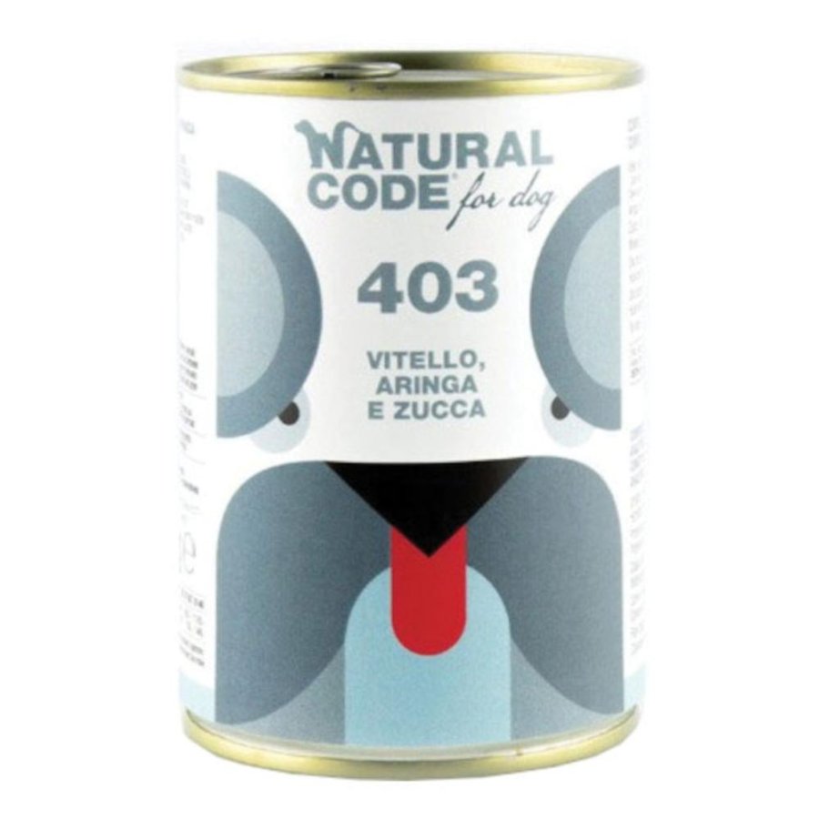 NATURAL CODE CANE 403 VITELLO ARINGA ZUCCA 400GR (lattina)