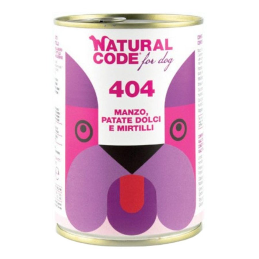 NATURAL CODE CANE 404 MANZO PATATE MIRTILLO 400GR (lattina)