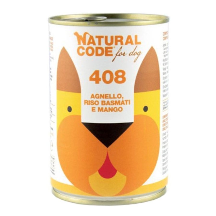 NATURAL CODE CANE 408 AGNELLO RISO BASMATI MANGO 400GR (lattina)