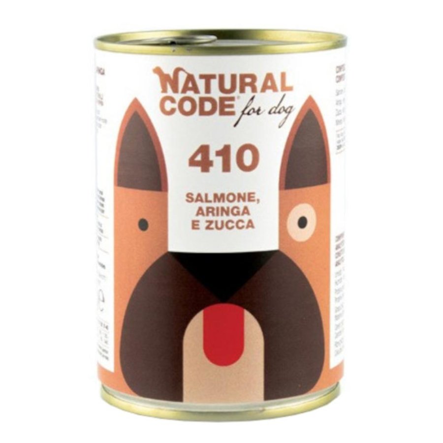 NATURAL CODE CANE 410 SALMONE ARINGA ZUCCA 400GR (lattina)