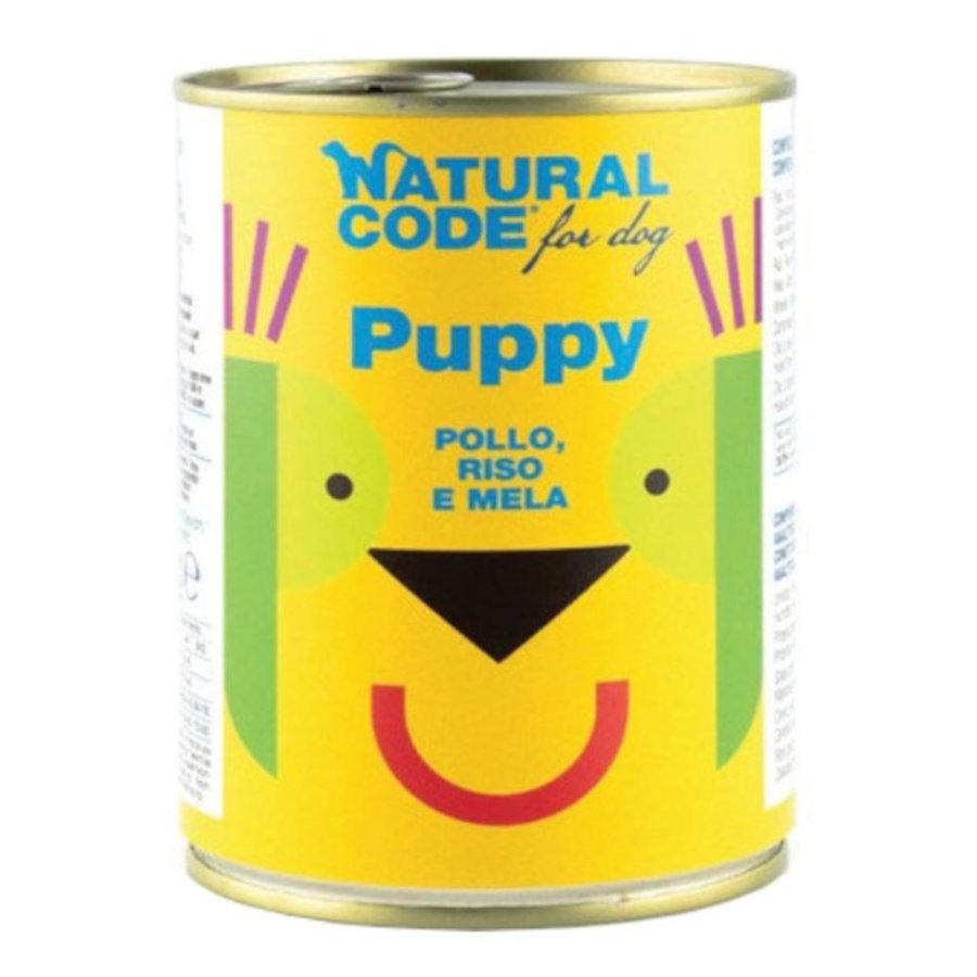 NATURAL CODE CANE PUPPY 01 POLLO RISO MELA 400GR (lattina)