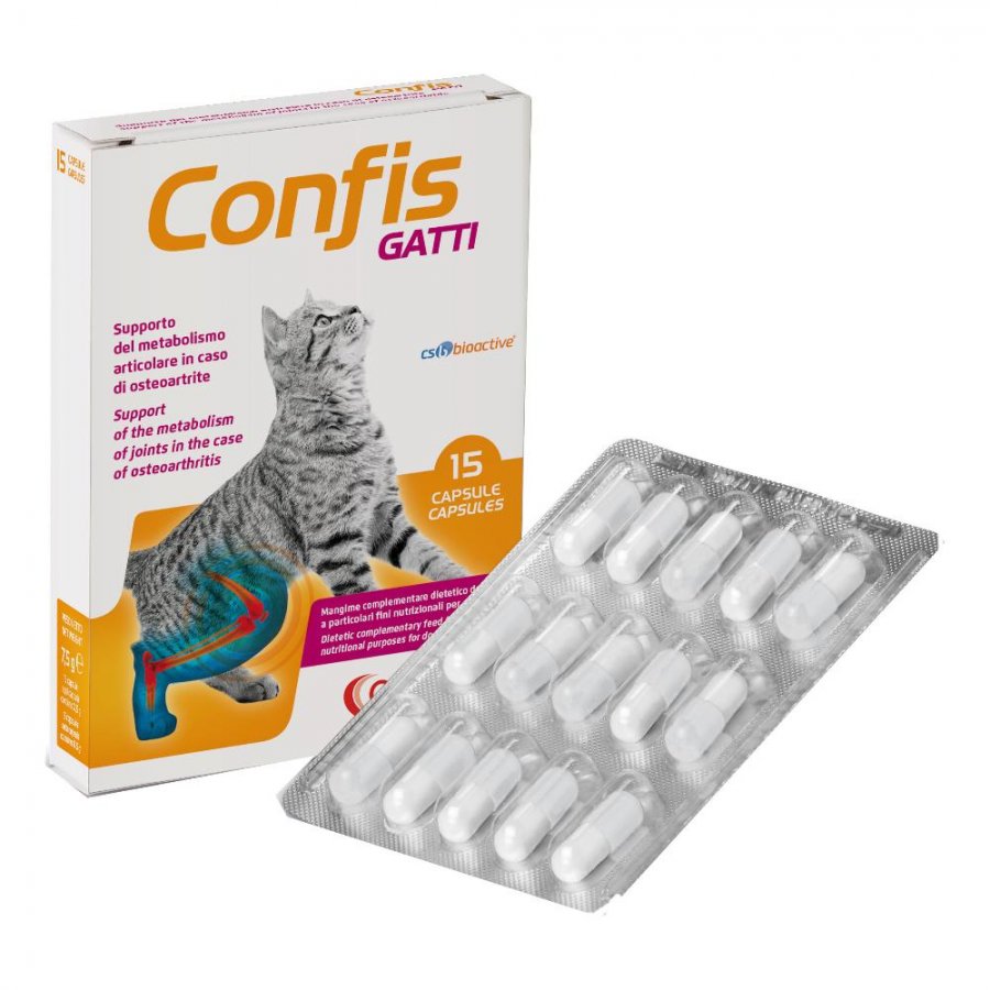 Confis Gatti Integratore Veterinario per Artrite 15 capsule - Supporto Articolare Felino