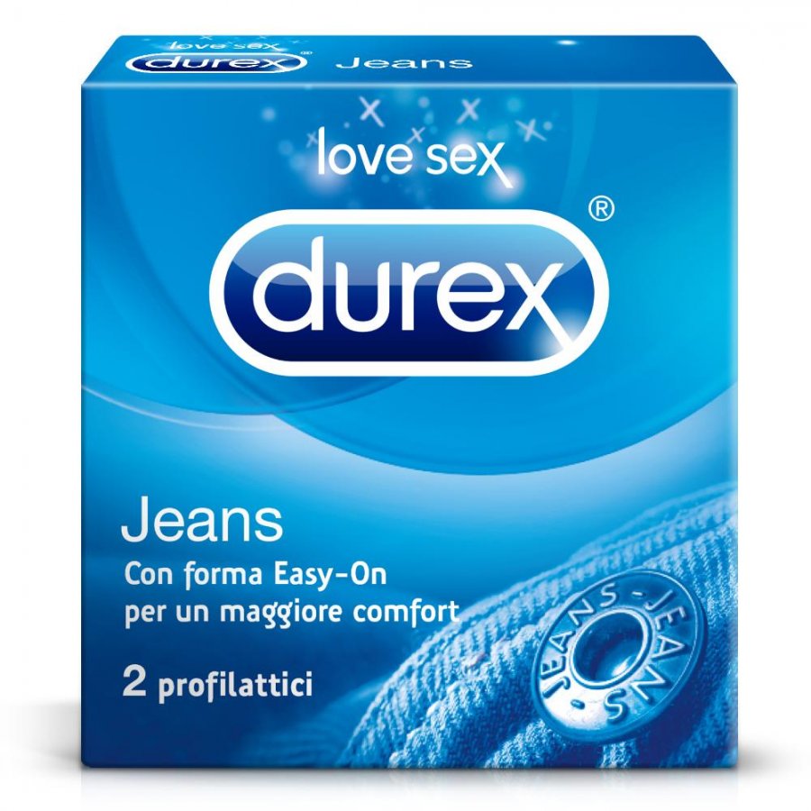 DUREX Jeans 2 Profilattici - Protezione Affidabile in un Piccolo Pacchetto