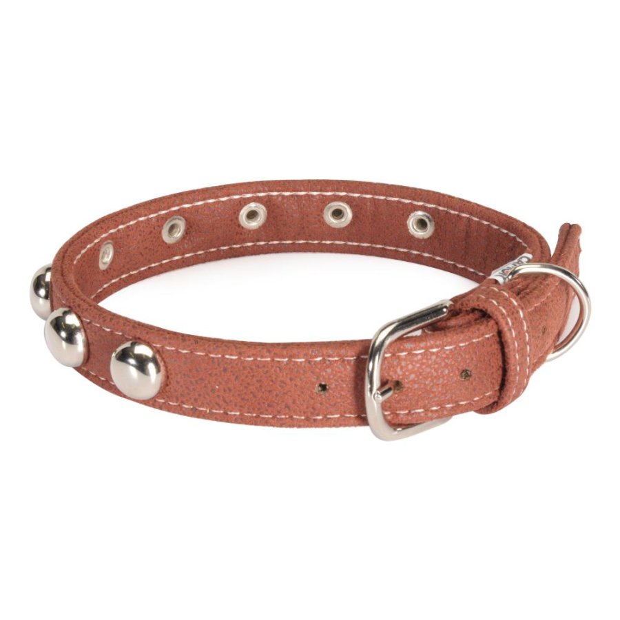CAMON COLLARE CUOIO FODERATO BORCHIE BORDEAUX 2,5x55CM