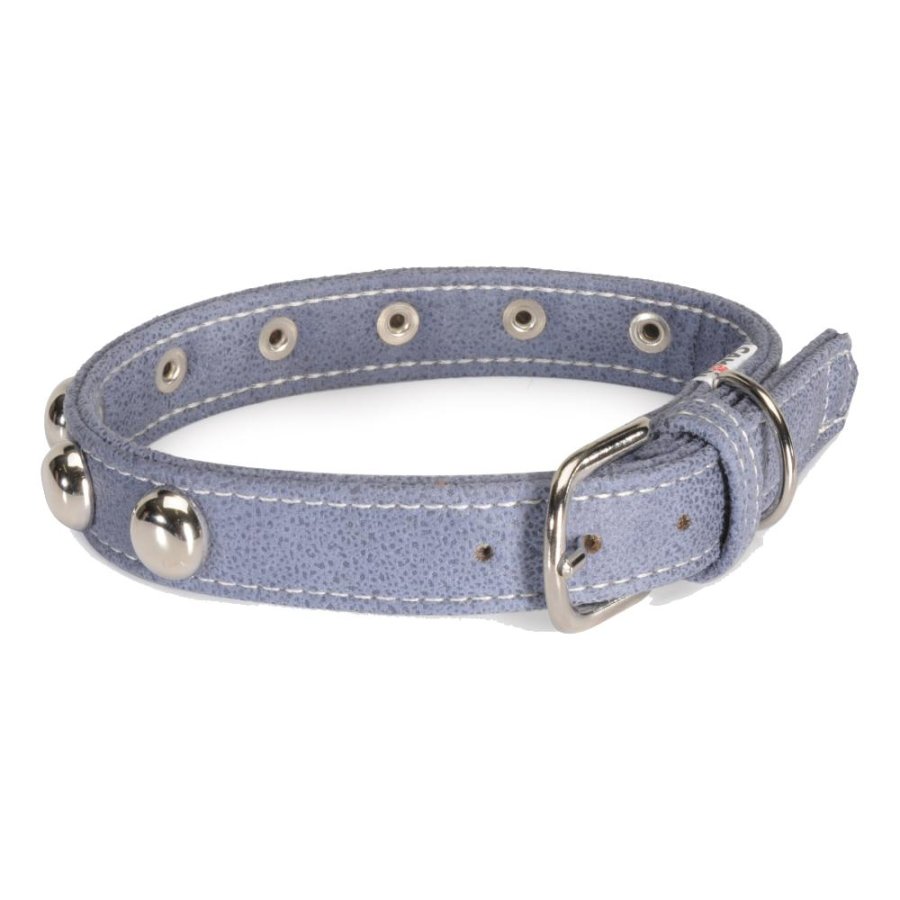 CAMON COLLARE CUOIO FODERATO BORCHIE TORTORA 2,5x55CM