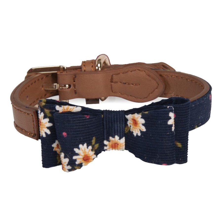 CAMON COLLARE CUOIO FLOREALE BLU 1x28CM