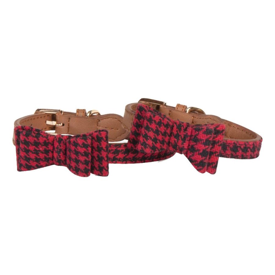 CAMON COLLARE PIED DE POULE ROSSO/NERO 1,5x35CM