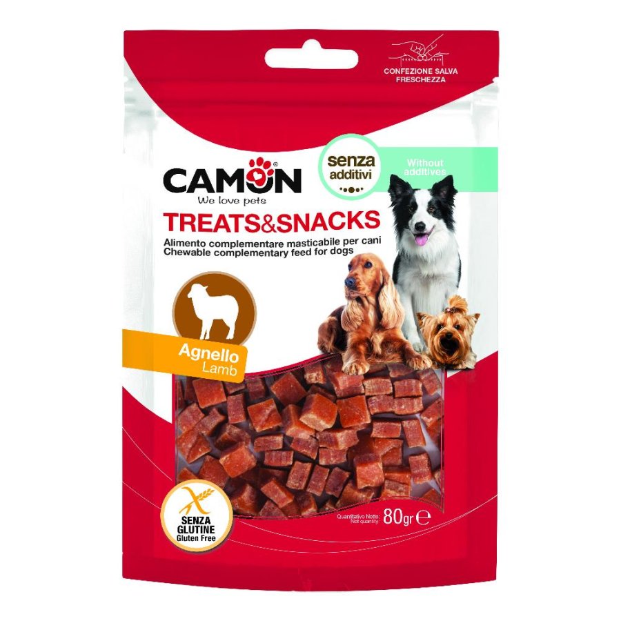 CAMON CANE SNACK TREATS CUBETTI AGNELLO 80GR (AE705)